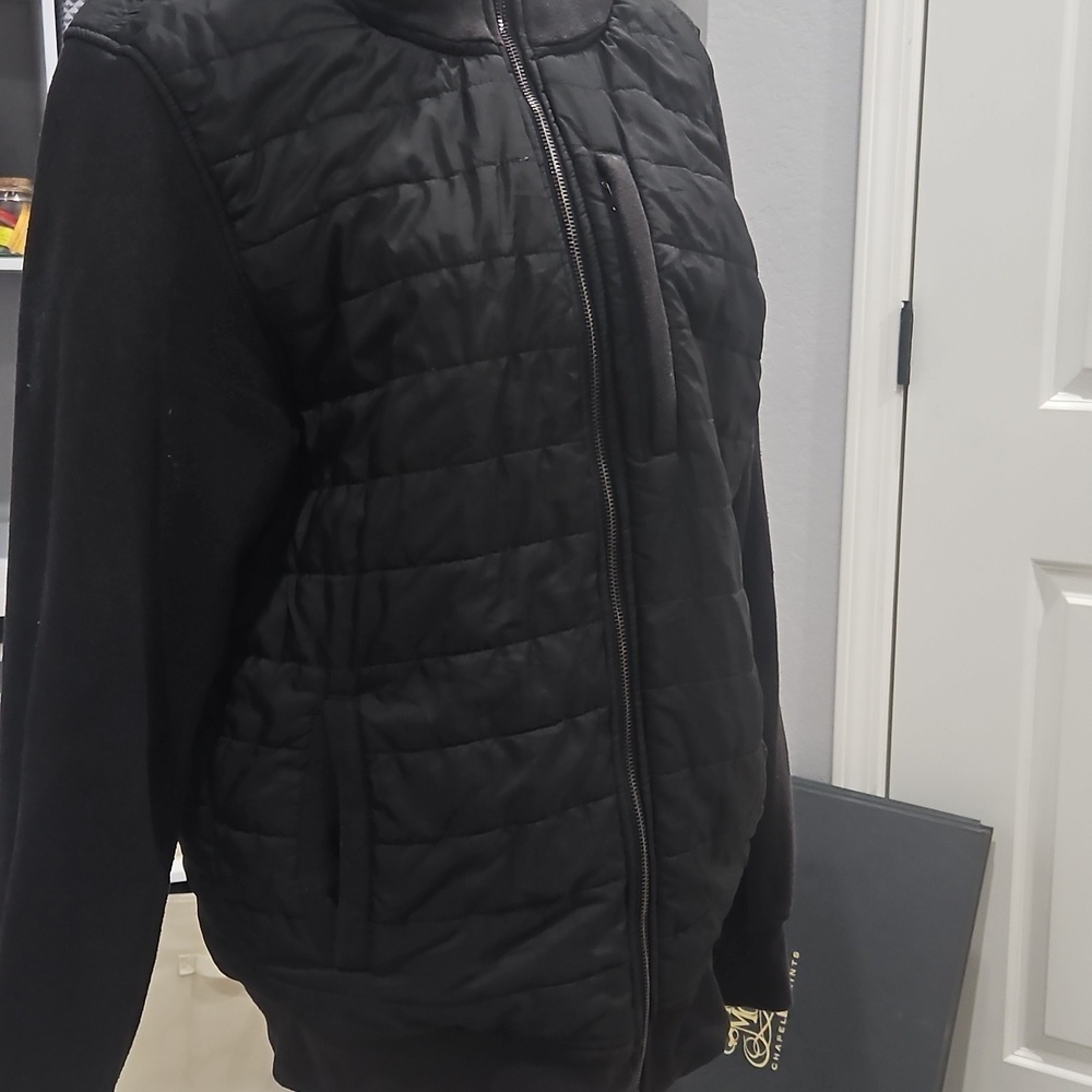 O'Neill Black Quilted Outerwear puffer hoodie zip up